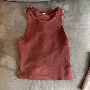 YPB Ribbed Crop Top in Maroon, Size S